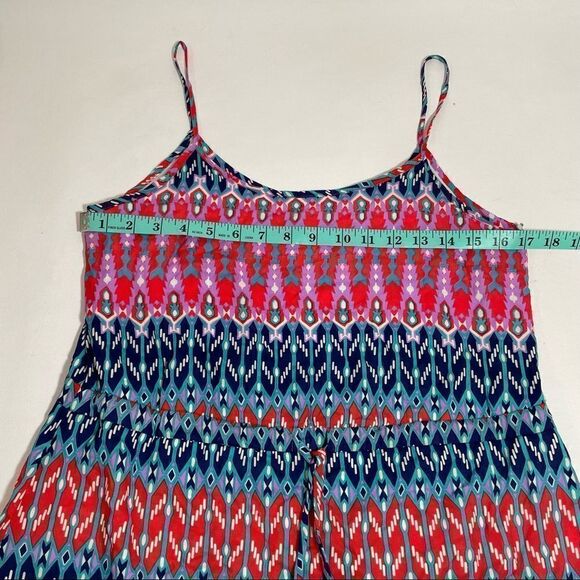 Pixley spaghetti strap lined mini sundress in warm & cool chevron stripes small - Picture 5 of 8